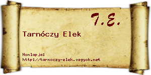 Tarnóczy Elek névjegykártya