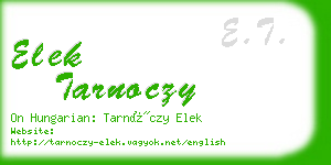 elek tarnoczy business card